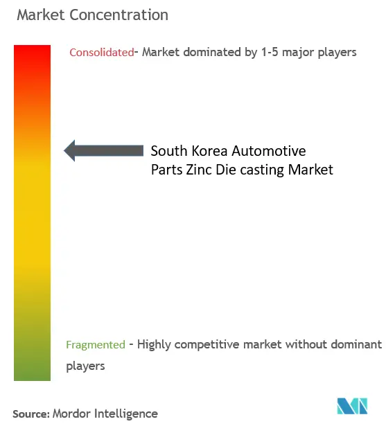 South Korea Automotive Parts Zinc Die Casting Market Concentration